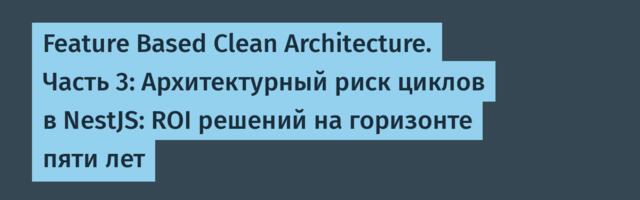 Feature Based Clean Architecture. Часть 3: Архитектурный риск циклов в NestJS: ROI решений на горизонте пяти лет
