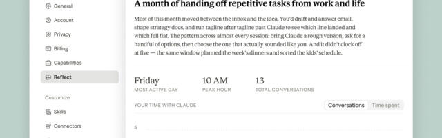 Claude's new Reflect dashboard wants to help you log off of Claude