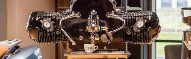 BMW has built a coffee maker around a huge motorcycle engine – and it looks as wild as it sounds