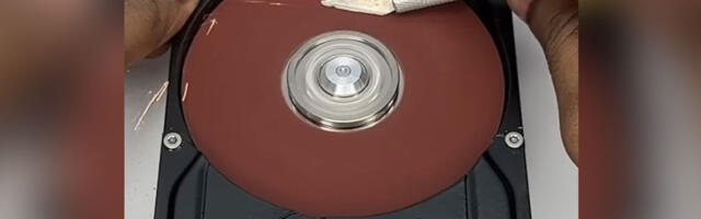 Old HDD modded into a variable speed disc sander