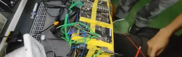 Frankenstein RTX 5070 Ti with an RTX 2080 Ti PCB breaks world record with extreme modding — card was damaged, salvaged with AMD donor parts and lots of soldered wires and tape