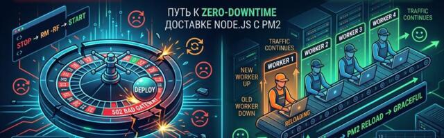 Как я избавился от 502 при деплое Next.js: PM2 reload, подводные камни и сравнение с Kubernetes