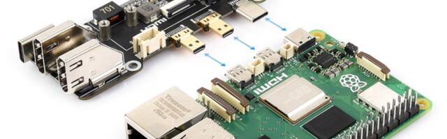 Looking to supercharge your Raspberry Pi? This adapter provides two full-sized HDMI ports and a PCIe connector - and it only costs $10