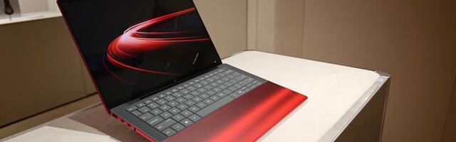 Ferrari and HP made a vivid red laptop with a transparent 'engine bay'