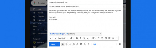 How to paste attachments into Gmail in Chrome with just a keyboard shortcut