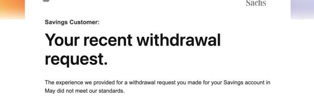 Apple and Goldman Sachs Crediting Some Customers Who Had Long Waits for Savings Withdrawal Requests