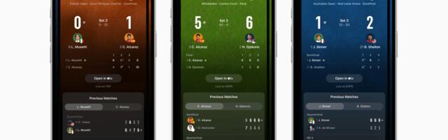 Apple’s sports app now shows tennis scores