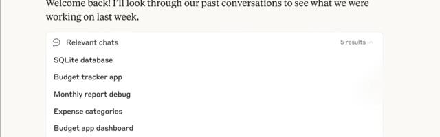 You can now give Claude access to memories of previous conversations, but only if you want to
