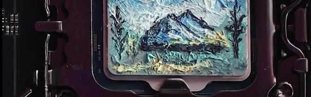 Cooler Master's TIM application is a work of art — the vendor paints a 13th Gen Intel CPU's IHS with a gamut of six CryoFuze 5 thermal paste colors