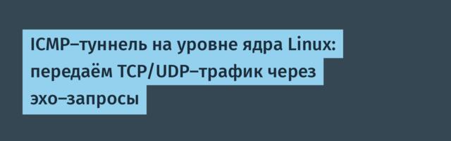 ICMP-туннель на уровне ядра Linux: передаём TCP/UDP-трафик через эхо-запросы