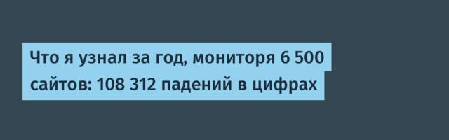 Что я узнал за год, мониторя 6 500 сайтов: 108 312 падений в цифрах
