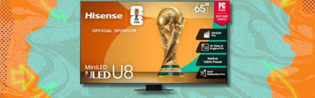 The 65-inch Hisense Class U8 Mini-LED TV is on sale for under $1,000 at Amazon — save $500