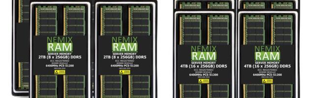 You can now buy 2 terabytes of DDR5 server RAM for the low price of just $39,000, and 4 TB for $77,000 — Nemix offers chart-topping capacities amidst an industry shortage