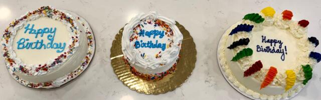 I ordered ice-cream cakes from Dairy Queen, Baskin-Robbins, and Cold Stone Creamery. The best dominated in all but one category.