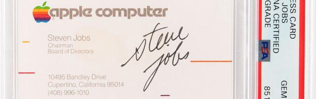 Steve Jobs signed Apple Computer business card achieves over $180,000 at auction — about 14X more expensive than an unsigned card