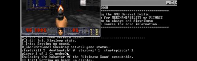 Nintendo GameCube modified to run PowerPC Windows NT and Doom