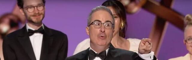 John Oliver pays tribute to his dog in Emmys speech, swears at ABC for trying to play him off