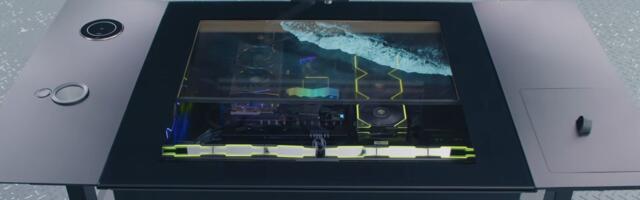 Lian Li's protoype desk PC case has a transparent OLED screen built into it