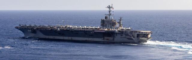 A US Navy aircraft carrier fresh off the Red Sea fight collided with a commercial ship near Egypt