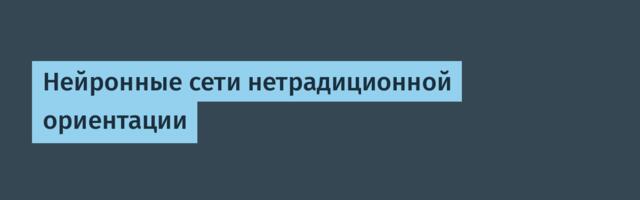 Нейронные сети нетрадиционной ориентации