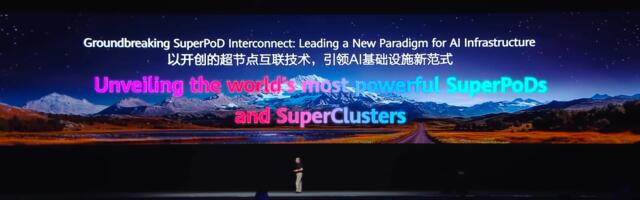 Huawei unveils Atlas 950 SuperCluster, touting 1 FP4 ZettaFLOPS performance for AI inference and 524 FP8 ExaFLOPS for AI training — features hundreds of thousands of 950DT APUs