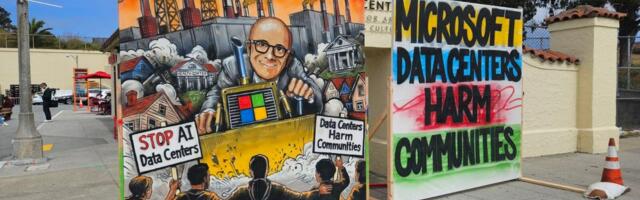 As Microsoft Takes the Stage, Protestors Take to the Street