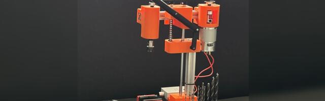 3D-printed drill press can drill through metal — costs around $45 to create your own drill press