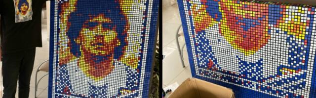 Как собирают мозаики из кубиков Рубика