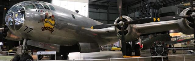 Photos show the Boeing B-29 Superfortress Bockscar bomber that dropped the atomic bomb on Nagasaki