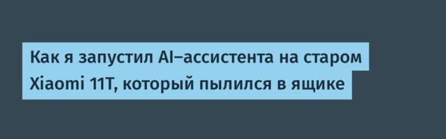 Как я запустил AI-ассистента на старом Xiaomi 11T, который пылился в ящике