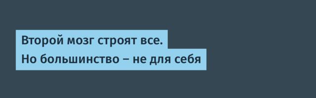 Второй мозг строят все. Но большинство — не для себя