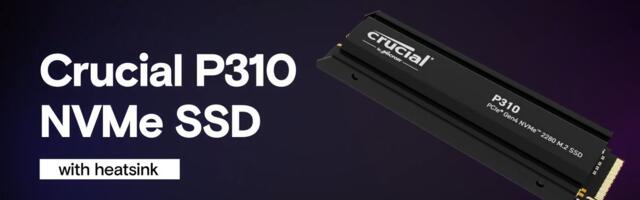Crucial P310 SSD with heatsink carries a $30 to $40 premium — $105 for 1TB and $160 for 2TB