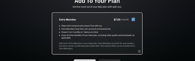 Max implements $8 extra member charges on all subscription plans