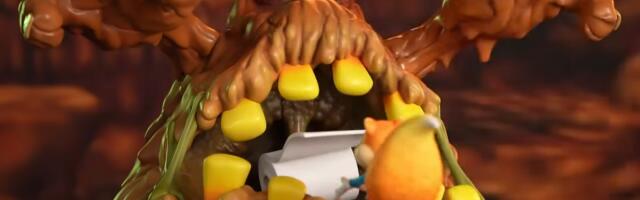 A Great Mighty Poo figurine from Conker's Bad Fur Day is about to drop