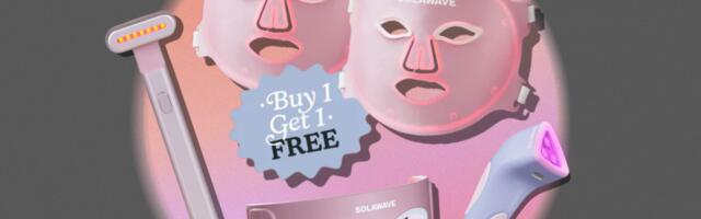 All Solawave light therapy devices are BOGO free, including the $399 red light mask