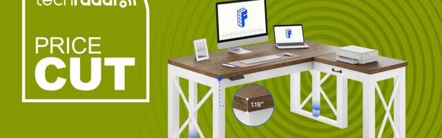 This classy L-shaped standing desk is a major home office upgrade — and FlexiSpot just dropped it to $500