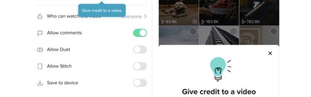 TikTok adds crediting for video creators