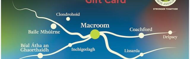 “They can have a piece of their home town or village in their pocket for Christmas.” Launch of the Grá Macroom Gift Card “They can have a piece of their home town or village in their pocket for Christmas.” Launch of the Grá Macroom Gift Card