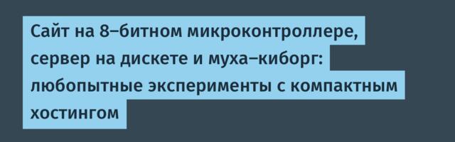 Сайт на 8-битном микроконтроллере, сервер на дискете и муха-киборг: любопытные эксперименты с компактным хостингом