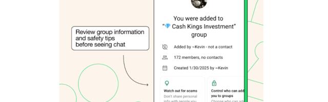 WhatsApp adds new warning about potential group chat messaging scams