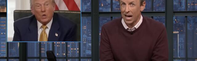 Seth Meyers reacts to Trumps awkward slip-up when answering an Epstein question