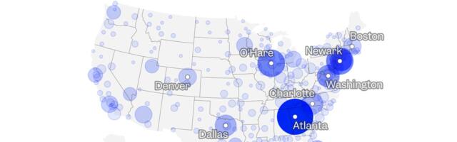 Map shows which airports have the most canceled flights due to the government shutdown