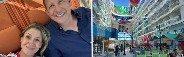 We celebrated our anniversary on Royal Caribbean's Star of the Seas, a 10,000-person cruise ship. It was surprisingly romantic.