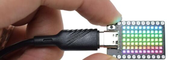 Super tiny Raspberry Pi RP2040 RGB LED matrix display hits Kickstarter