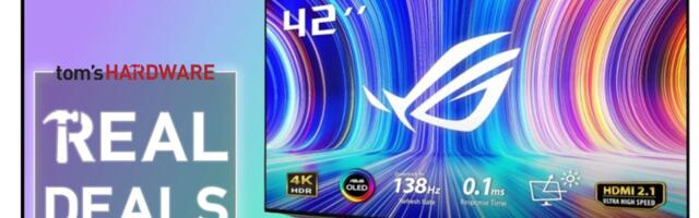Get $400 off Asus' stunning 42-inch 4K OLED gaming monitor — 138Hz ROG Swift PG42UQ drops to $999