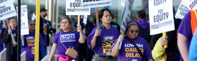 Security screeners at San Francisco International Airport protest for better pay