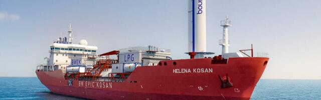 New 24 metre suction sail to power tankers using LPG