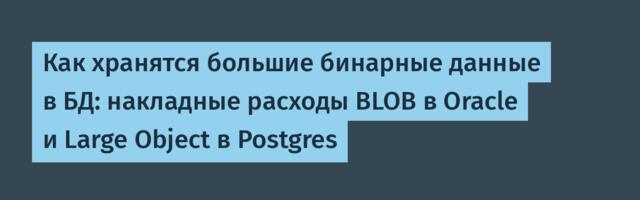 Как хранятся большие бинарные данные в БД: накладные расходы BLOB в Oracle и Large Object в Postgres