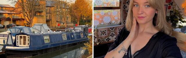 A woman lives in a 50-foot narrowboat she bought for around $40,000. It saves her over $1,000 each month.