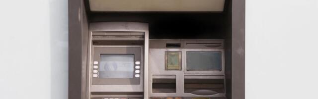 Busted ATM shows Windows 7 login page on screen — asks for username and password instead of PIN to dispense cash